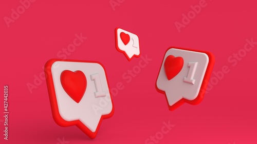 3d illustration of like button