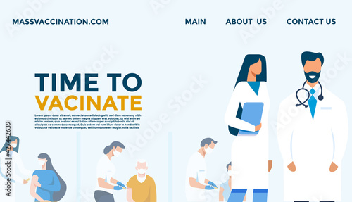 website of health personnel attending to patients injecting the cure against the corona virus.