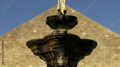 rhodes greece  the fontana next to the  cathedral of evangelism in Mandraki in the city center 