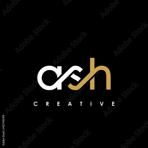 ASH Letter Initial Logo Design Template Vector Illustration