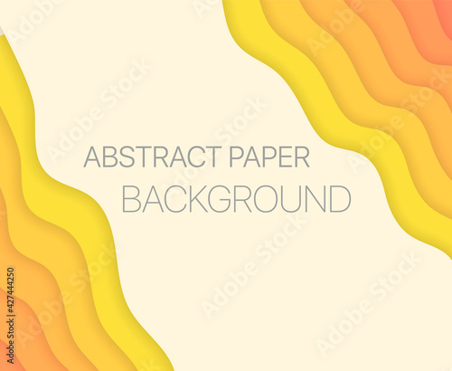 Papercut multi layers 3D color texture vector background. Abstract topography concept design or flowing liquid illustration for website template. Smooth origami art shape paper cut