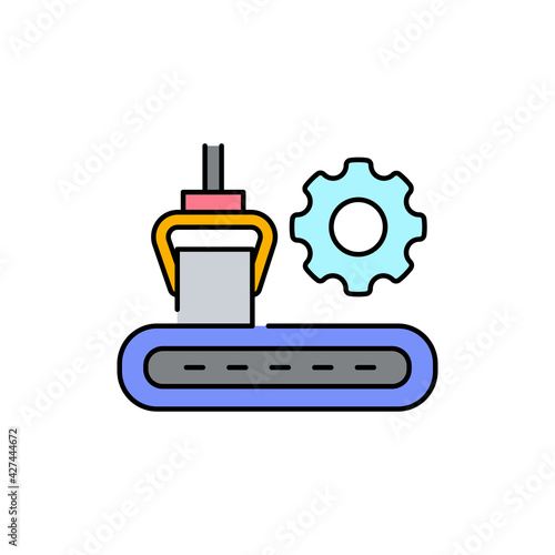 Plate rolling machine olor line icon. Pictogram for web page, mobile app, promo.