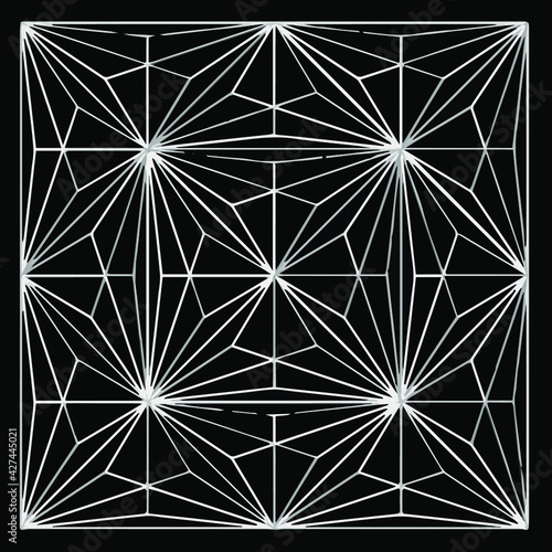 Black and white geometric pattern.