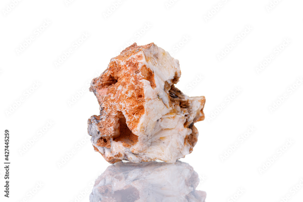macro mineral stone Cerussite on a white background macro mineral stone Cerussite on a white background