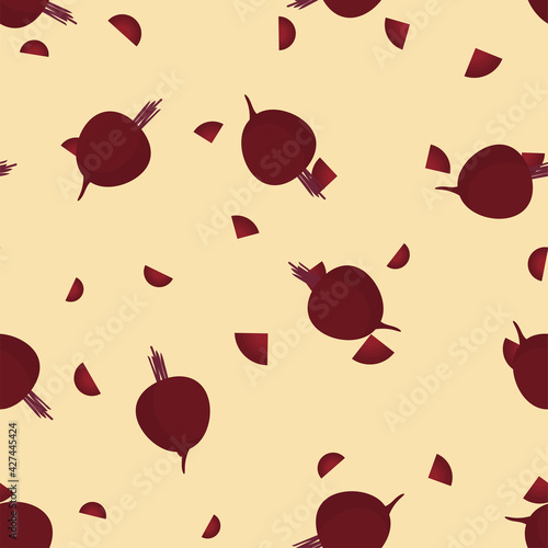 Beet pattern seamless. Vegetables motif repeat tile wallpaper or background. 