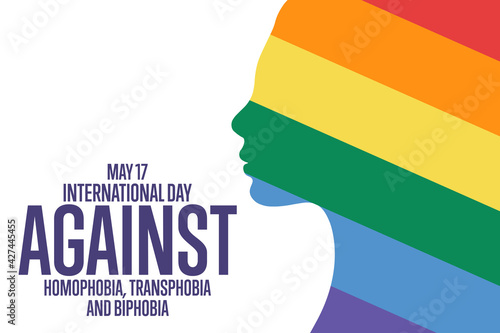 International Day Against Homophobia, Transphobia and Biphobia. May 17. Holiday concept. Template for background, banner, card, poster with text inscription. Vector EPS10 illustration.