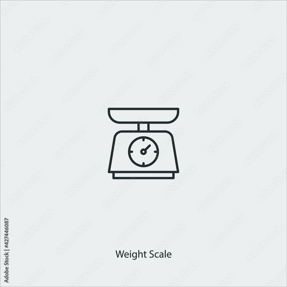 weight scale icon vector icon.Editable stroke.linear style sign for use web design and mobile apps,logo.Symbol illustration.Pixel vector graphics - Vector