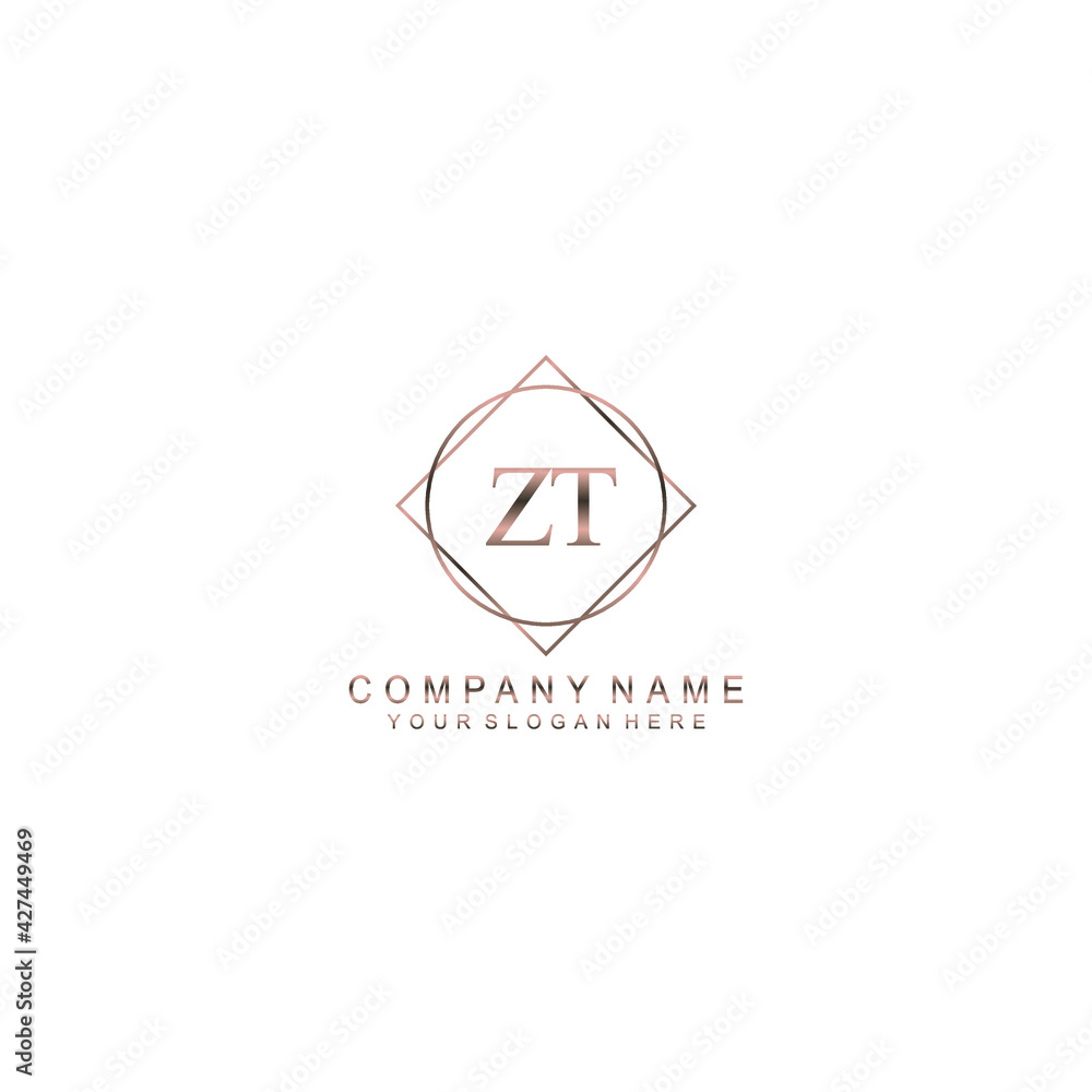 ZT Initials handwritten minimalistic logo template vector ZT Initials handwritten minimalistic logo template vector