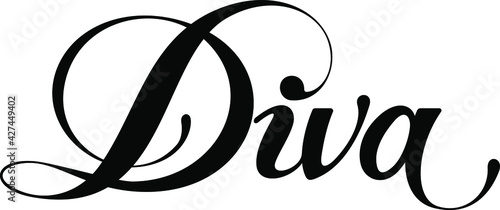 Diva - custom calligraphy text photo