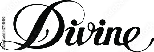 Fotografie, Obraz Divine - custom calligraphy text