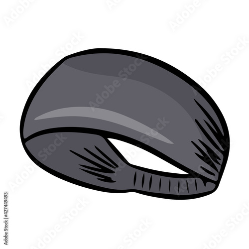 Sports hair band for fitness classes. Vector illustration isolated on a white background.