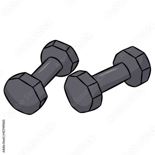 Dumbbells for fitness classes. Vector illustration isolated on a white background.