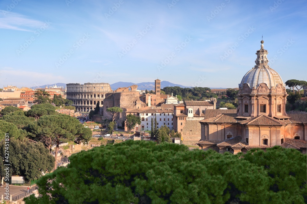 Cityscape of Monti district in Rome