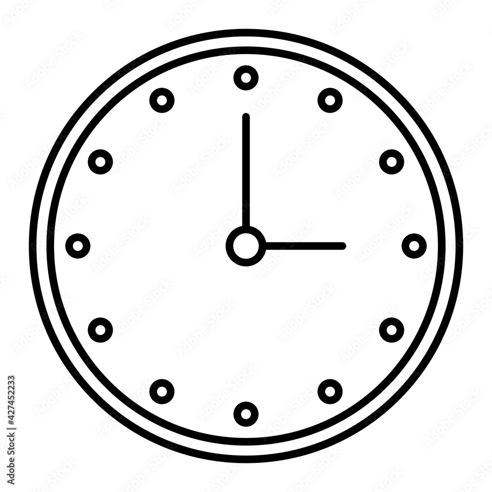 Vector Clock Outline Icon Design Vector Clock Outline Icon Design