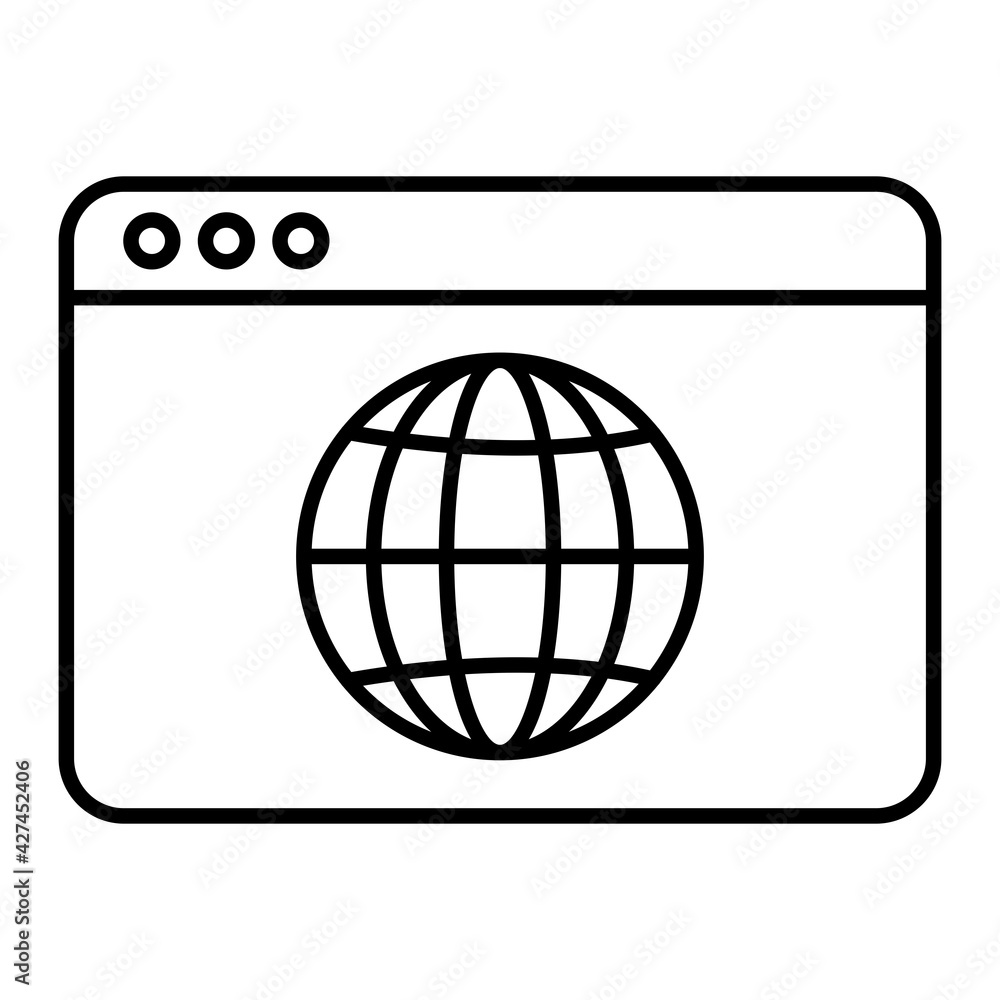 Vector Web Browser Outline Icon Design Vector Web Browser Outline Icon Design