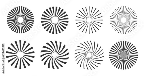 Sunburst element radial stripes or sunburst backgrounds