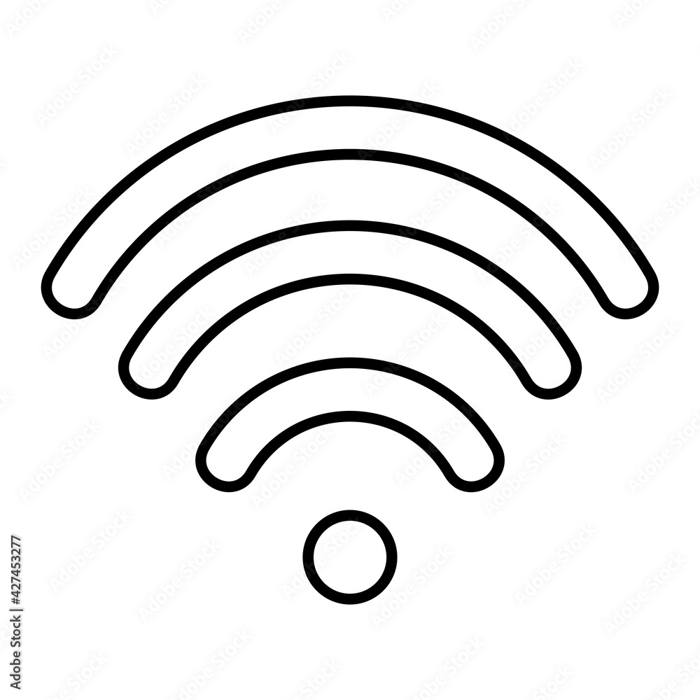 Vector Wifi Connection Outline Icon Design Vector Wifi Connection Outline Icon Design