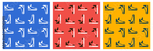 Abstract modern trendy sneakers pattern