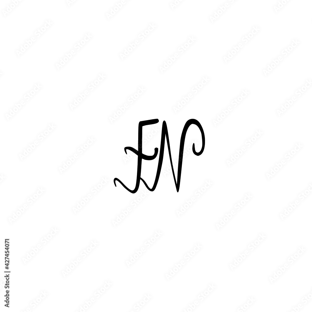 FN initial handwritten logo for identity FN initial handwritten logo for identity