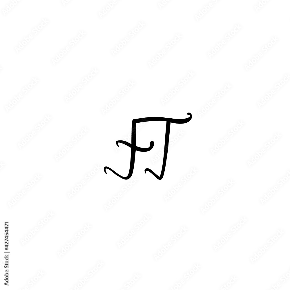 FT initial handwritten logo for identity FT initial handwritten logo for identity