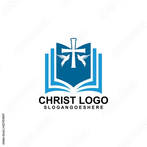 Church logo template design vector illustration