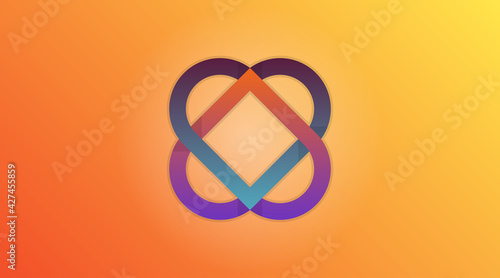 Vector gradient icon of two plus hearts