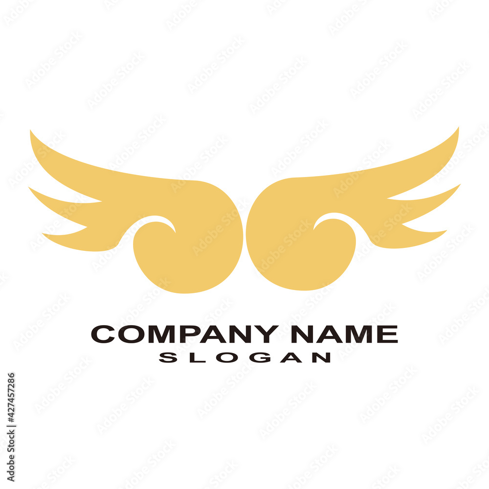 Obraz premium Gold wing icon logo symbol