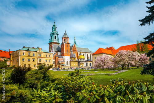 Wawel Royal Castle in Krakow, Poland.