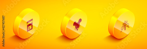 Set Isometric Jar with additives, Experimental mouse and insect icon. Vector