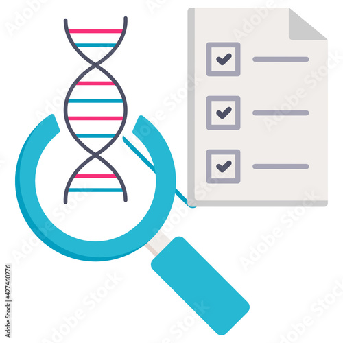 dna analysis and report Concept Vector color Icon Design, In Vitro Fertilization Symbol, Pregnancy and obstetrician Sign, gene order and genomic features Comparison stock illustration