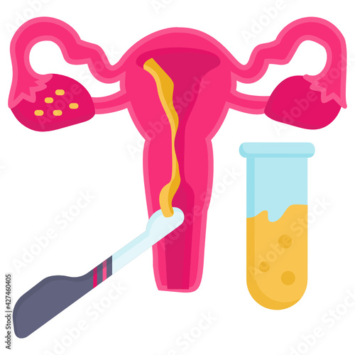 Transvaginal oocyte retrieval Concept, IVF TVOR Vector color Icon Design, In Vitro Fertilization Symbol on White Background, Pregnancy and obstetrician Sign, test tube baby procedure stock illustratio