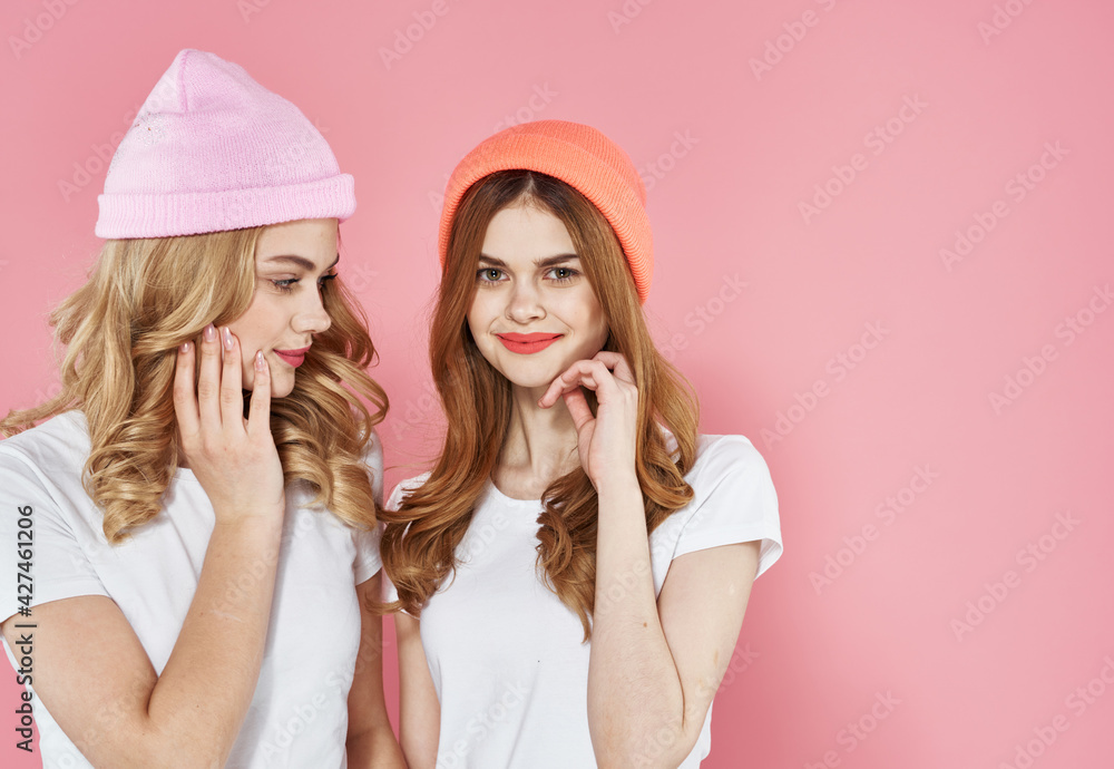 Two sisters fashionable clothes fashionable clothes studio fun Two sisters fashionable clothes fashionable clothes studio fun