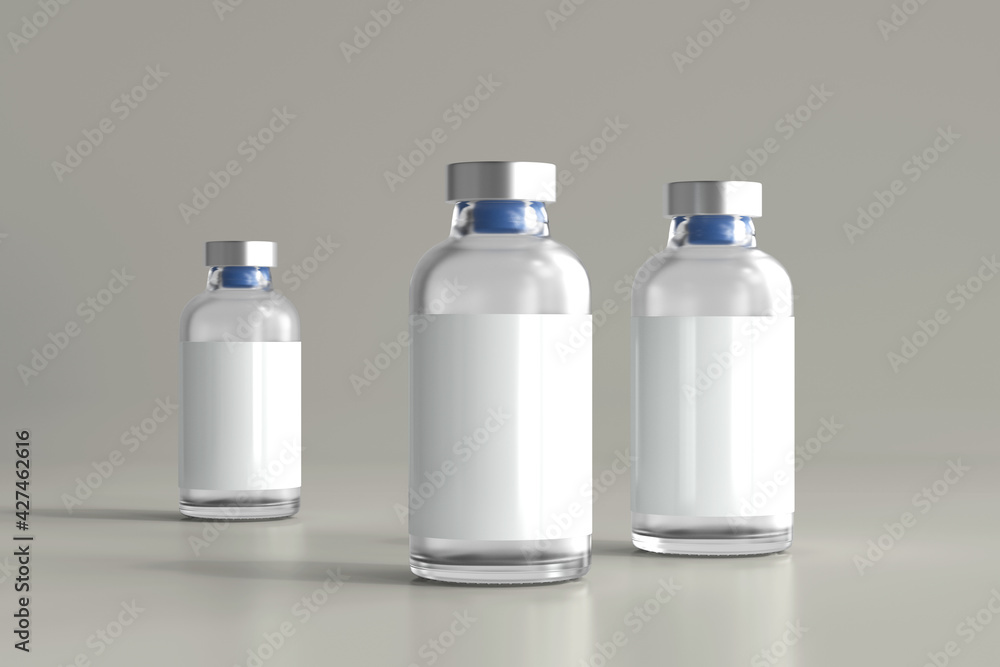 Glass Vial Bottle 3D Rendering Glass Vial Bottle 3D Rendering