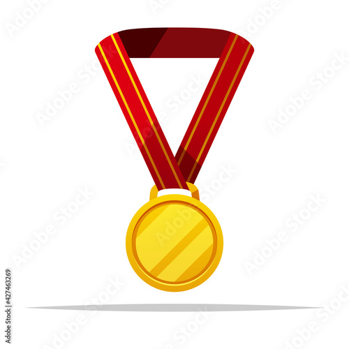 Gold medal vector isolated illustration