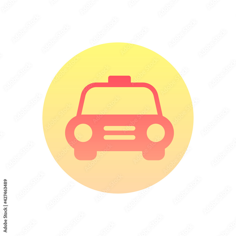 Taxi Vector Gradient Round Icon. Hotel and Services Symbol EPS 10 