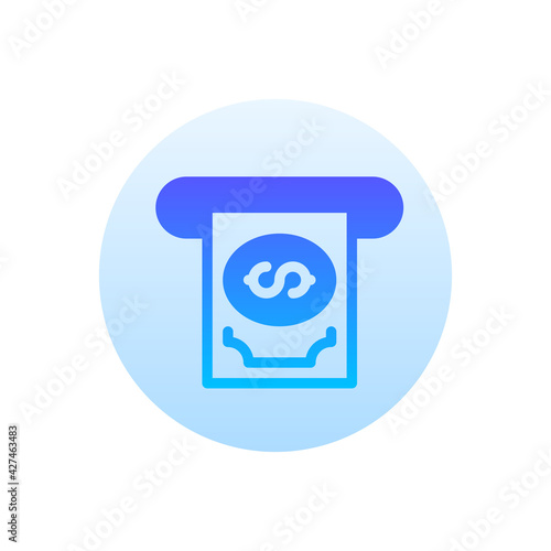 Atm Vector Gradient Round Icon. Hotel and Services Symbol EPS 10 
