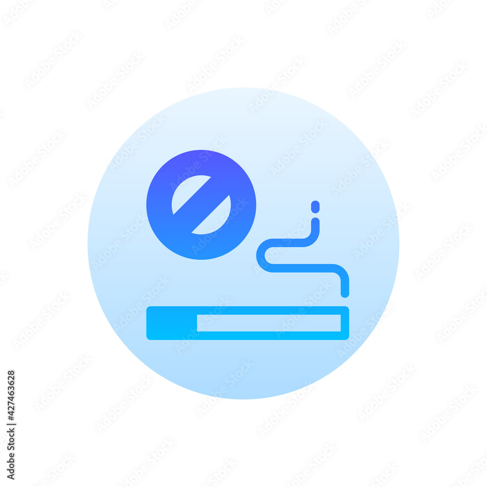 No Smoking Vector Gradient Round Icon. Hotel and Services Symbol EPS 10 No Smoking Vector Gradient Round Icon. Hotel and Services Symbol EPS 10