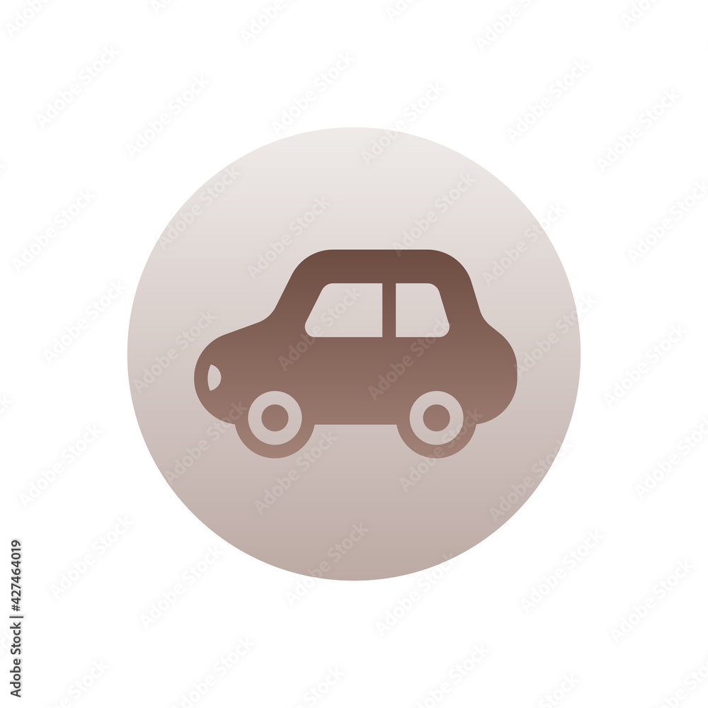 Automobile Vector Gradient Round Icon. Hotel and Services Symbol EPS 10 