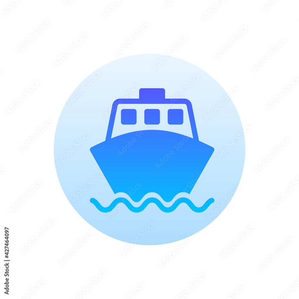 Ship Vector Gradient Round Icon. Hotel and Services Symbol EPS 10 Ship Vector Gradient Round Icon. Hotel and Services Symbol EPS 10