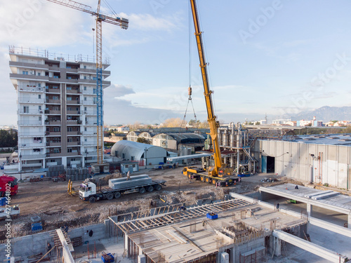 construction site seen from above photographed with drone