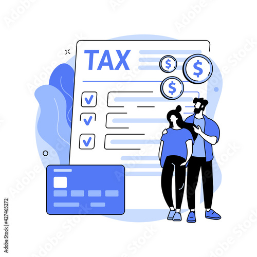 Personal income tax abstract concept vector illustration.