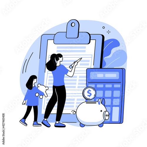 Child care expense deduction abstract concept vector illustration.