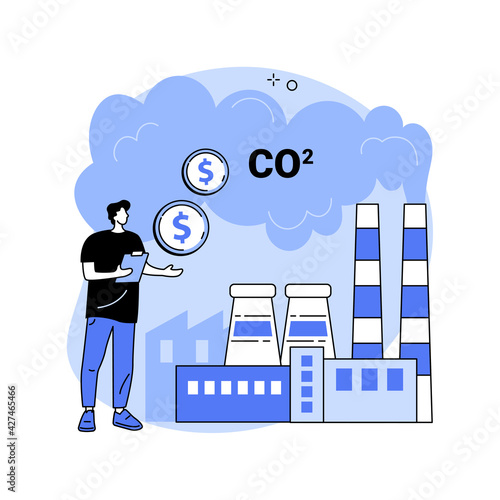 Carbon tax credit abstract concept vector illustration.