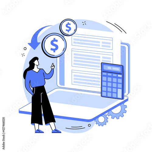 Fill out your tax return abstract concept vector illustration.