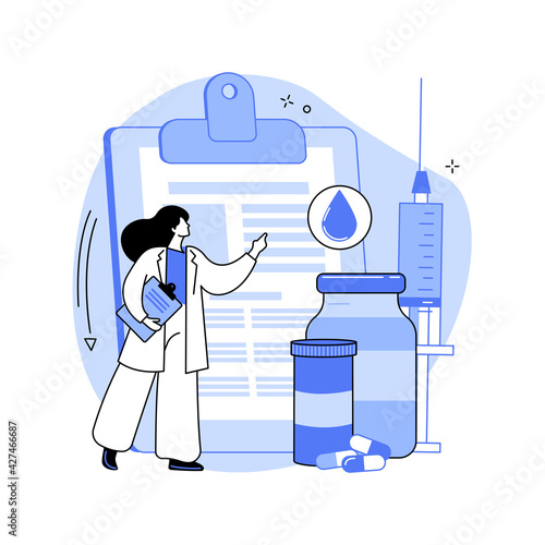 Diabetes medications abstract concept vector illustration.