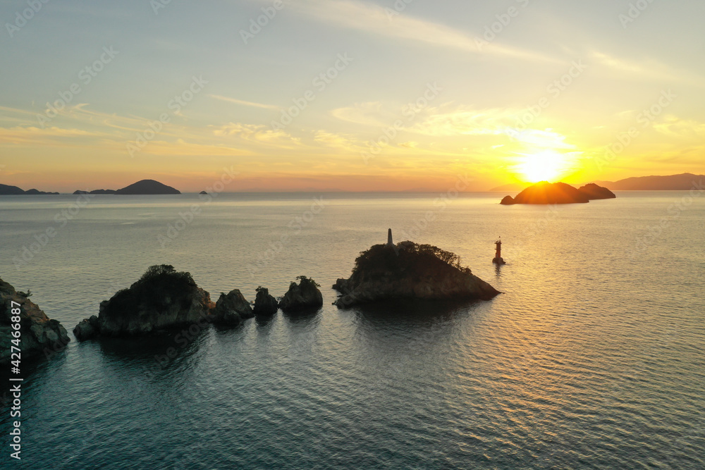 愛媛県八幡浜市　夕暮れの諏訪崎半島