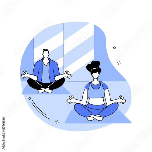Yoga school abstract concept vector illustration.