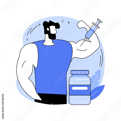 Anabolic steroids abstract concept vector illustration.
