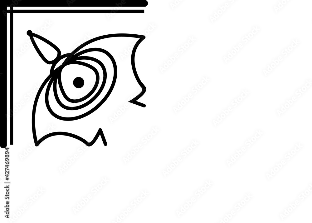 A linear floral pattern is located in the corner. A linear floral pattern is located in the corner.
