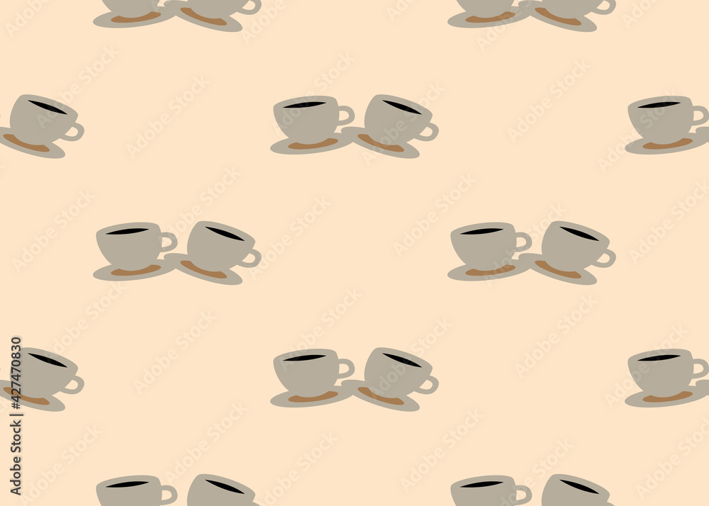 A cup of coffee. Seamless background for design. A cup of coffee. Seamless background for design.